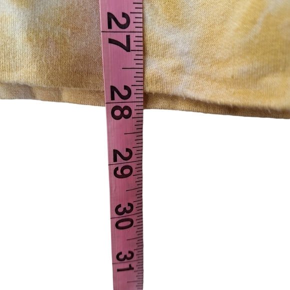 Knox Rose Medium Yellow Tie Dye Pastel Multicolor Long Ruffle Trim Sleeve Top - Picture 9 of 9